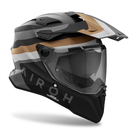 Casco Airoh Commander DOOM NERO ORO GOLD MATT integrale moto on off adventure enduro motard helmet casque