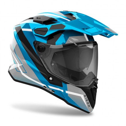 Casco Airoh Commander 2 MAVICK CERULEAN BLU integrale moto on off adventure enduro motard helmet casque