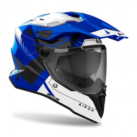 Casco Airoh Commander 2 REVEAL BIANCO BLU WHITE integrale moto on off adventure enduro motard helmet casque