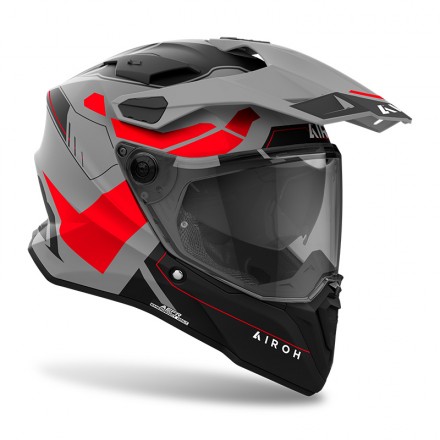 Casco Airoh Commander 2 REVEAL GRIGIO ROSSO GREY RED integrale moto on off adventure enduro motard helmet casque