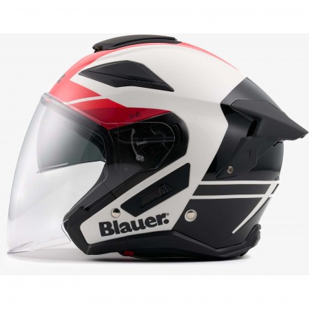 Casco jet moto scooter BLAUER JJ01 BIANCO NERO ROSSO WHITE BLACK RED helmet casque
