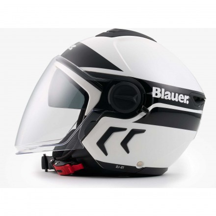 Casco jet moto scooter BLAUER DJ-01 GRAFICA B BIANCO NERO WHITE BLACK helmet casque