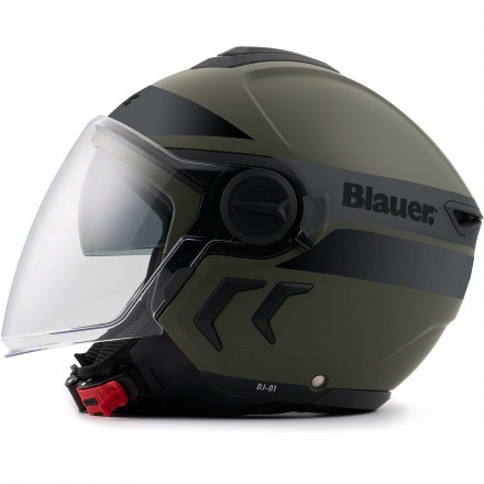 Casco jet moto scooter BLAUER DJ-01 GRAFICA B VERDE NERO OPACO GREEN BLACK MATT helmet casque