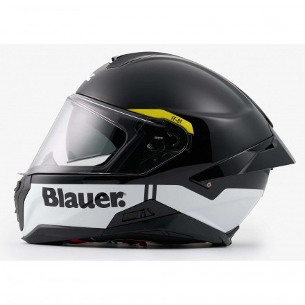 Casco integrale fibra BLAUER FF-01 NERO BIANCO BLACK WHITE helmet casque