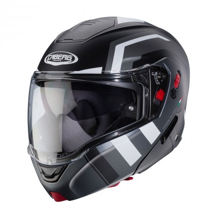 Casco modulare Caberg Horus-X ROAD matt gunmetal white helmet casque