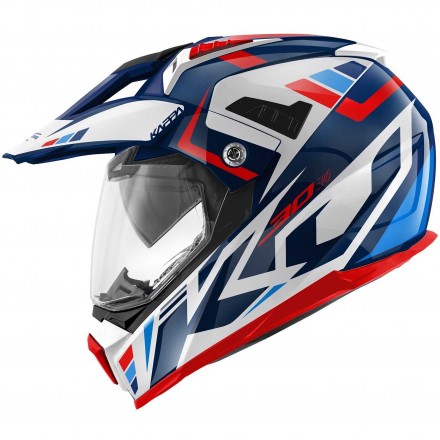 Casco Kappa Kv30 evo grayer gloss white blue red helmet