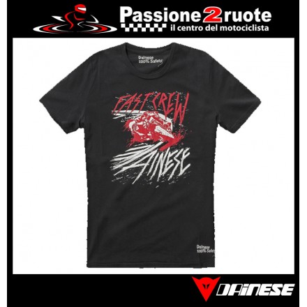 T-shirt moto Dainese Fast Nero rosso black red
